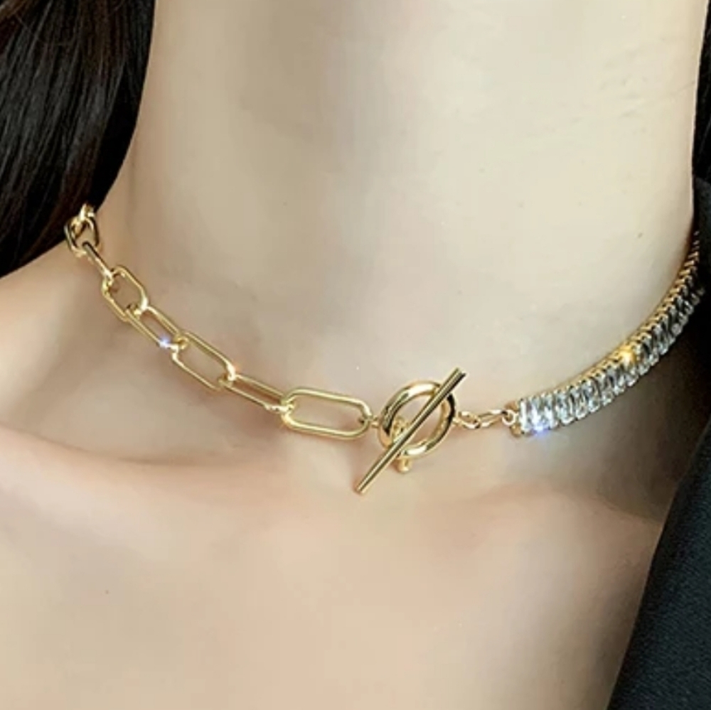 Zircon choker crystal necklace for women